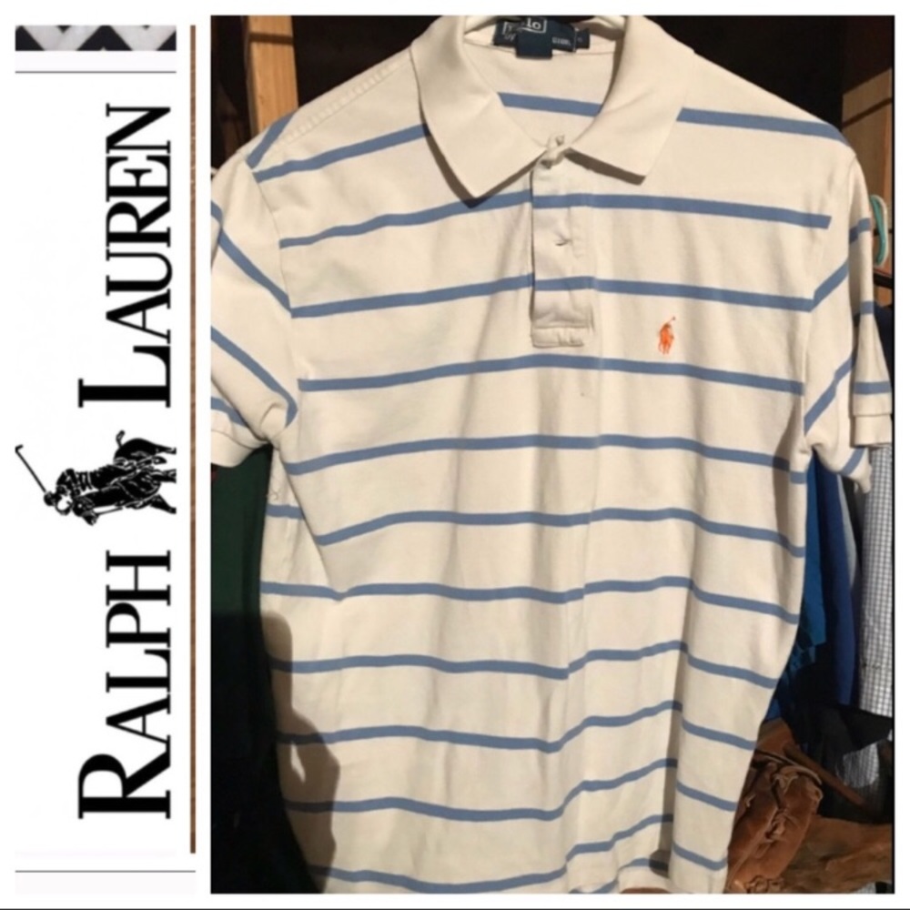 Polo Ralph Lauren Blue Stripe Polo Small